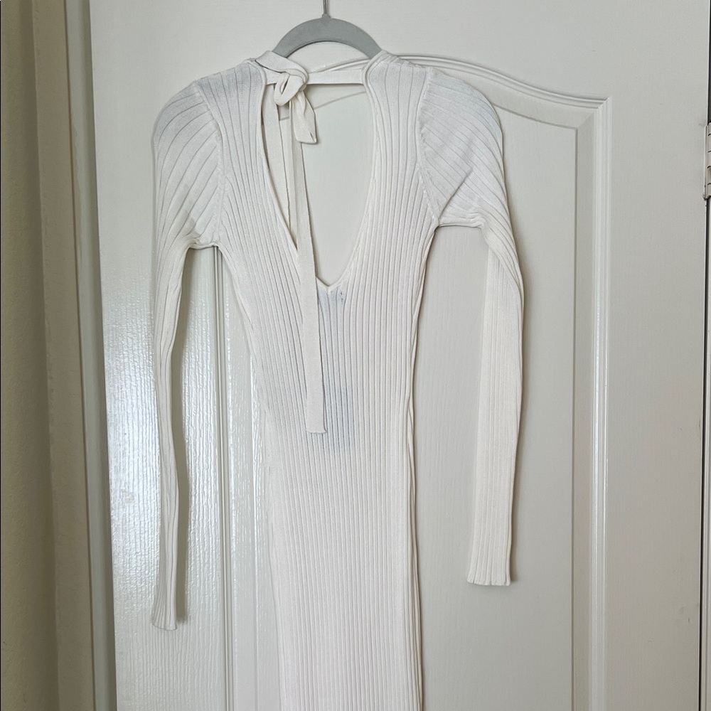 NBD Cream Ribbed Knit Dress - Picture 6 of 6